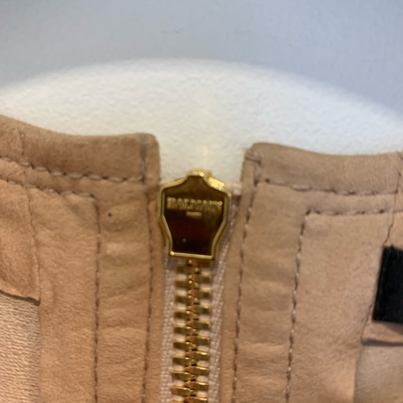 Balmain Pale Pink Suede Leather Top Size FR 38 - Picture 12 of 12